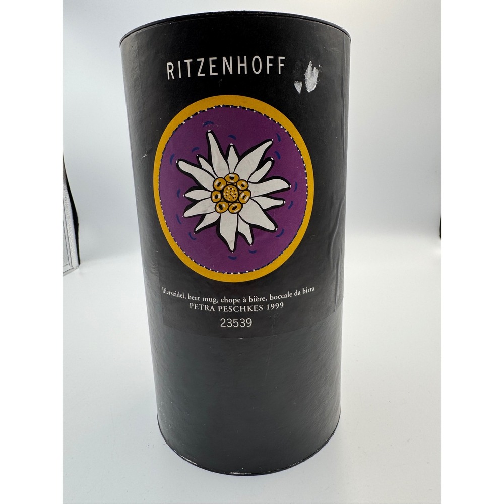 Ritzenhoff 1999 Petra Peschkes Beer Mug Glass Bierseidel with Tube 23539 Germany